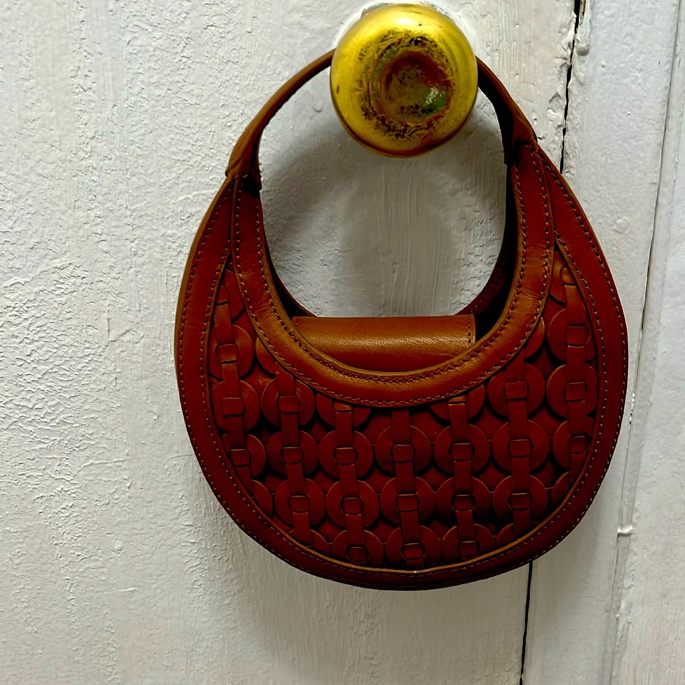 Anthropologie Small Woven Crescent Bag